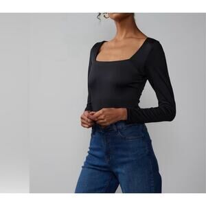 NY & Co. Women’s Black Square Neck Bodysuit Sz XL